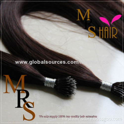 20" Dark Brown Straight Nano Ring Hair